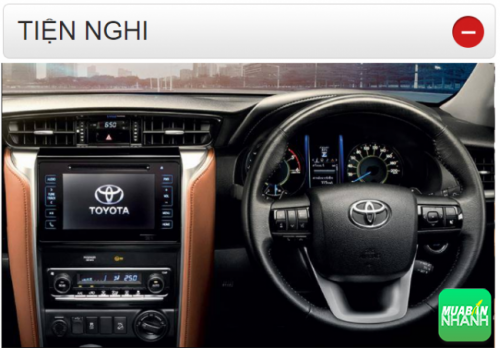 Thông số kỹ thuật trang bị tiện nghi Toyota Fortuner 2016