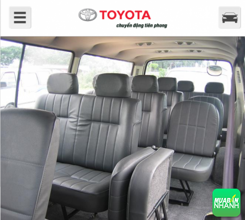 Cách bố trí ghế ngồi trên Toyota Hiace 2016